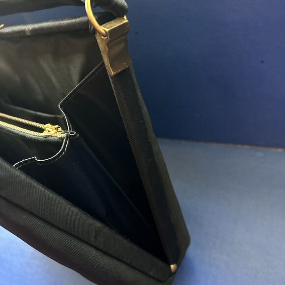 Vintage Black Satin Evening Bag Purse L&M Spot-Lite Exclusive USA W/ Coin Purse - Picture 9 of 15